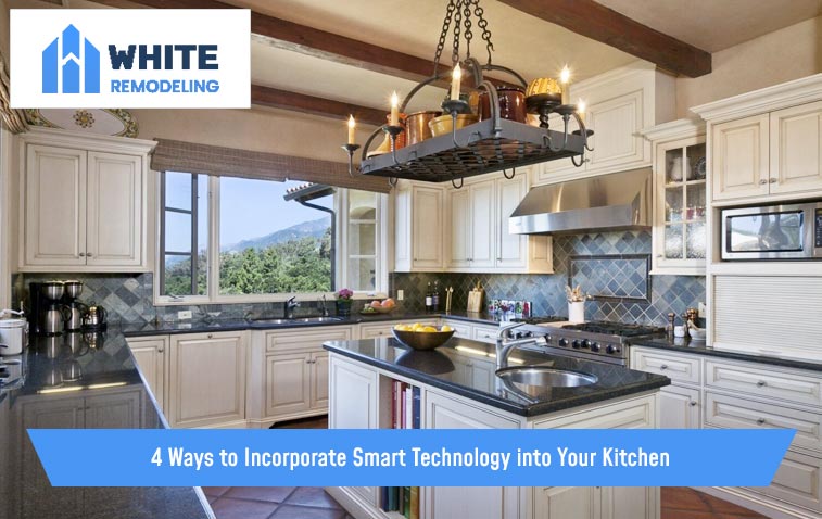 Smart technology integrated in a modern kitchen