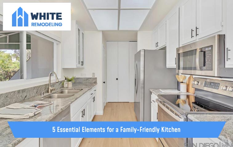 Modern kitchen with family friendly features